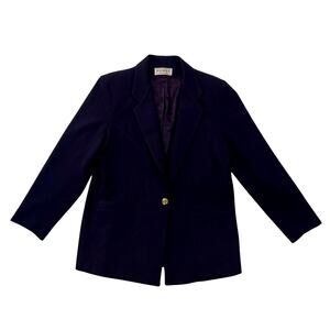 Vtg Dumas Wool Blazer Women’s Large Made in USA Purple Dark Academia It Girl